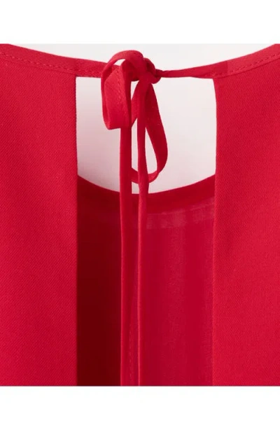 Mango Open Back Halter Neck Jumpsuit In Red