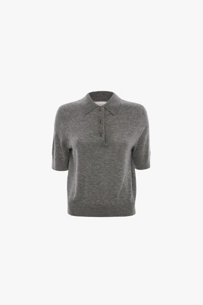 Victoria Beckham Polo Collar T-shirt Clothing In Gray