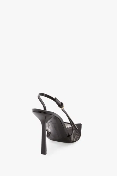 Victoria Beckham Victoria Leather-trimmed Mesh Slingback Pumps In Black