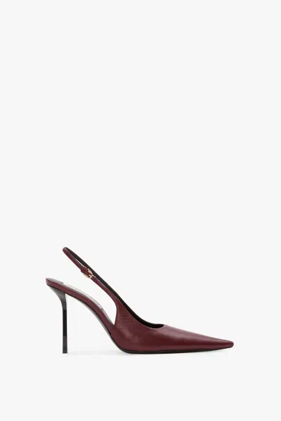Victoria Beckham Victoria Leather Slingback Pumps In Burgundy
