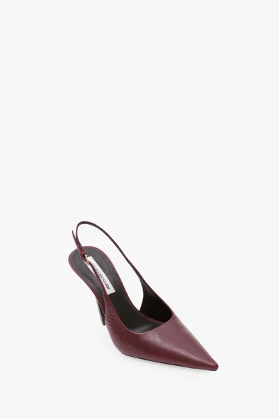 Victoria Beckham Victoria Leather Slingback Pumps In Burgundy