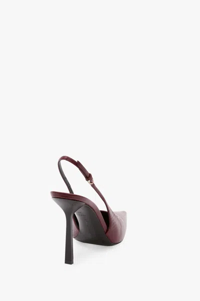 Victoria Beckham Victoria Leather Slingback Pumps In Burgundy