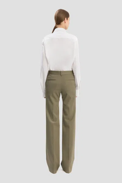 Victoria Beckham Tailored Straight Leg Trouser In Sage Melange In Green