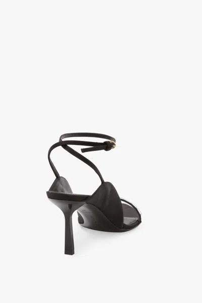 Victoria Beckham Eliza Crystal-embellished Satin Sandals In Black