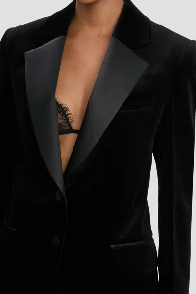 Victoria Beckham Single-breasted Velvet Tuxedo Jacket In Multi
