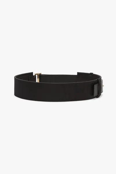 Victoria Beckham Dorian Wide Leather Tuxedo Belt In Black