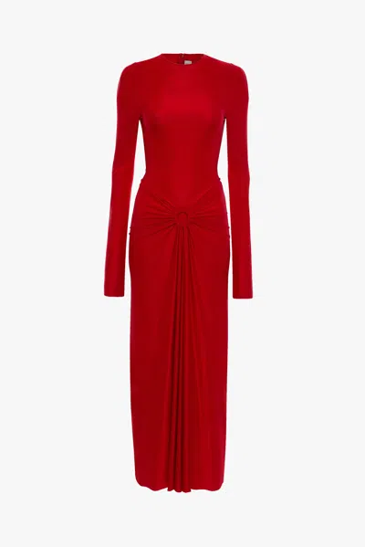 Victoria Beckham Womens Cardinal Red Zip-front Cut-out Stretch-jersey Maxi Dress In Multi