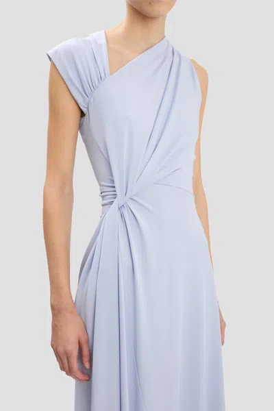 Victoria Beckham Sleeveless Twisted Asymmetric Midi Dress In Blue