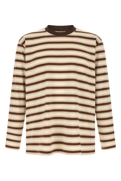 Auralee Striped Long-sleeved T-shirt In Multi