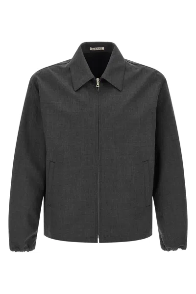 Auralee Wool Blouson Jacket In Gray
