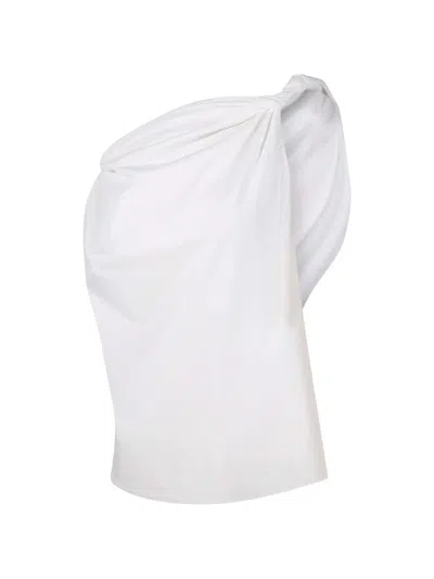 Rohe Róhe Draped Strapless Top In White