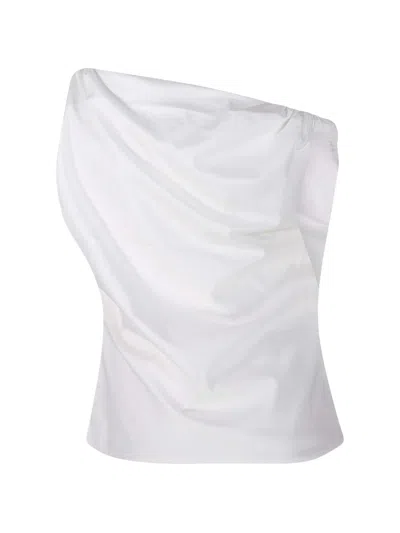 Rohe Róhe Draped Strapless Top In White