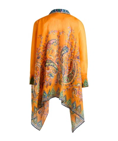 Etro Printed A-line Blouse In Orange