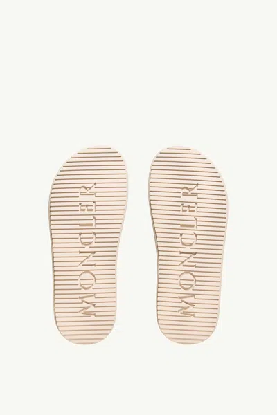 Moncler Platform Logo Slides Open Toe Rubber Sole In White