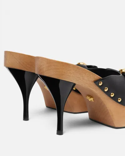 Versace Opera Bow Clogs In Black