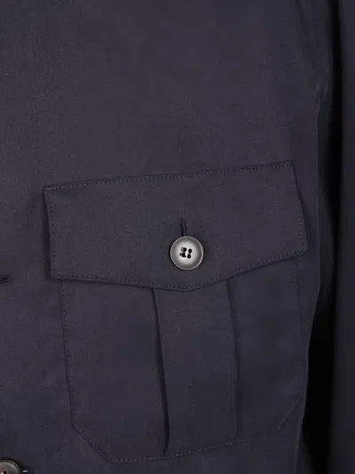 Canali Chest-pockets Shirt Jacket In Blue