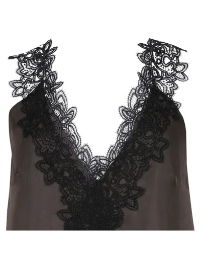 Rohe Róhe V-neck Lace Top In Brown