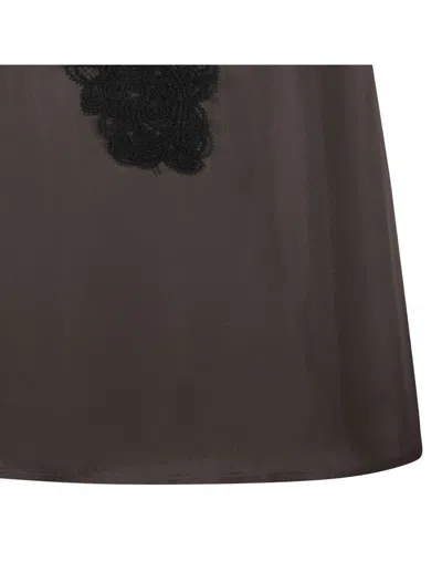 Rohe Róhe V-neck Lace Top In Brown