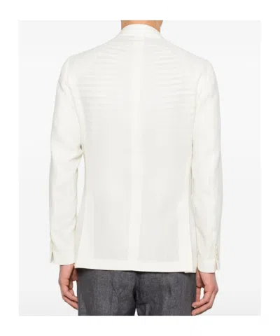 Lardini Double-breasted Suit Jacket In White