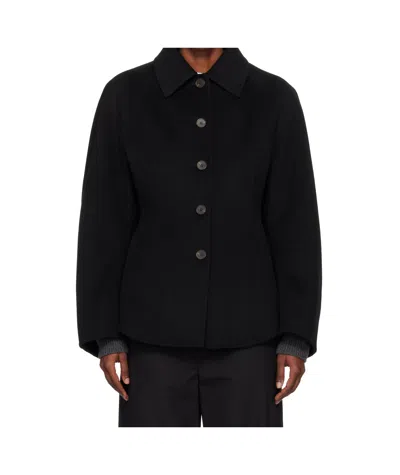Rohe Sculptural Double-faced Wool Jacket Black In Black