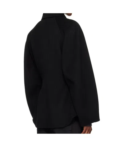 Rohe Sculptural Double-faced Wool Jacket Black In Black