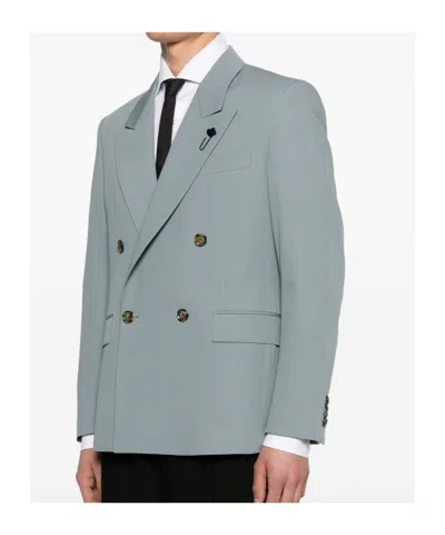 Lardini Double-breasted Blazer In Blue