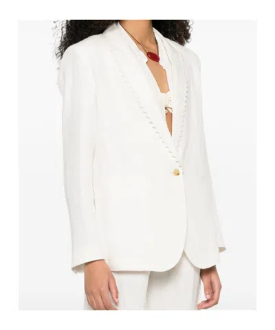 Forte Forte Notched-lapel Single-button Jacket In White