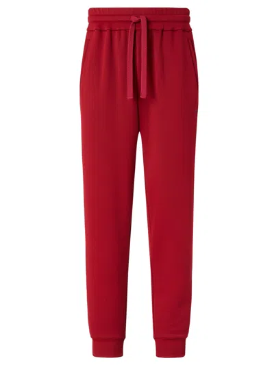 Ferrari Technical Jersey Fleece Pants In Burgundy