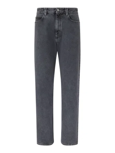 Ferrari Five-pocket Pants In Marbled Denim In Gray