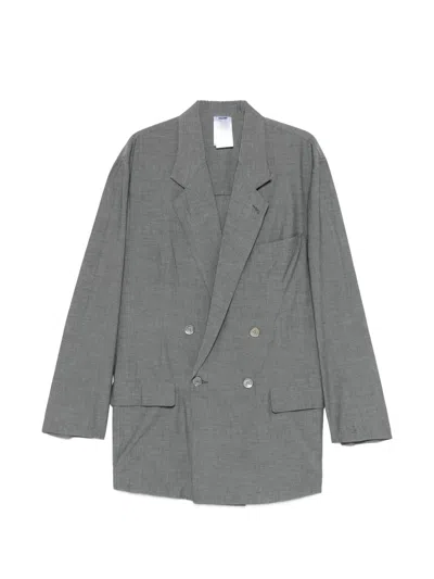 Magliano Oversized Double-breasted Blazer Jacket In Gray