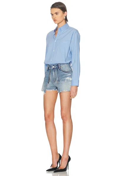 Alexander Wang Alexanderwang Mixed Media Romper Skort In Blue