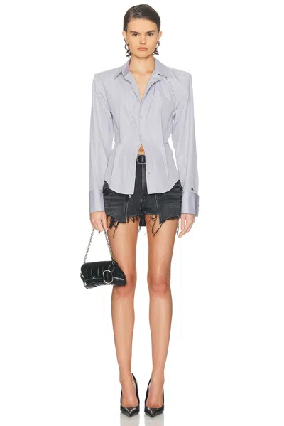 Alexander Wang Denim X  Distressed Double Layer Denim Skort In Black