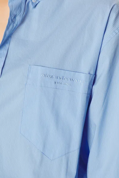 Alexander Wang Alexanderwang Mixed Media Romper Skort In Blue