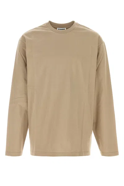 Jil Sander Light Beige Solid T-shirt In Neutral