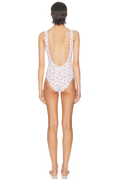 Dolce & Gabbana Small Rose-print One-piece Swimsuit In White