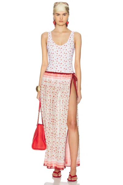 Dolce & Gabbana Small Rose-print One-piece Swimsuit In White
