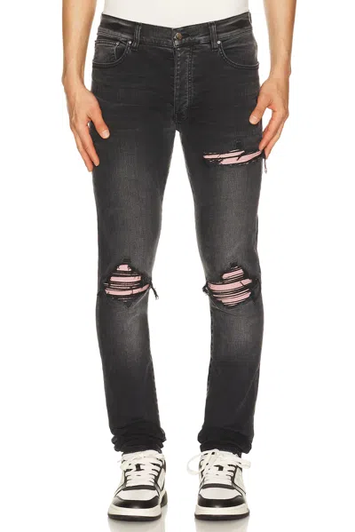Amiri Straight Denim Jeans Belt Loops Five Pockets In Black