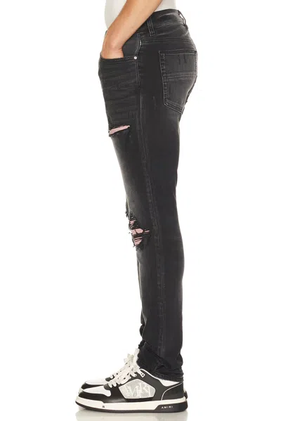 Amiri Straight Denim Jeans Belt Loops Five Pockets In Black