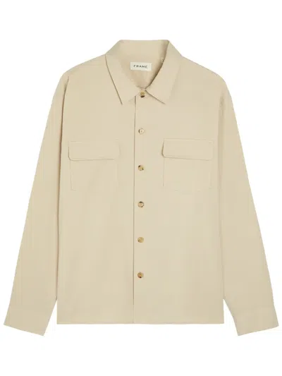 Frame Patch-pocket Shirt Jacket In Neutral