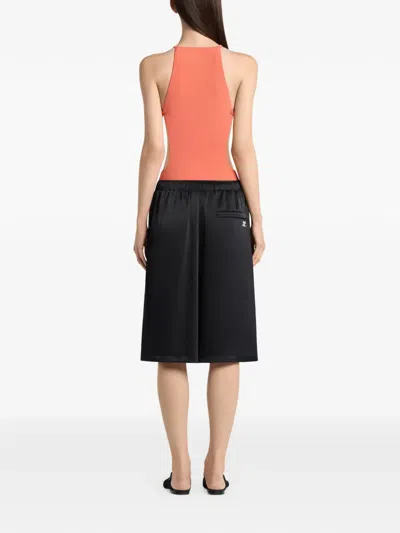 Courrèges Back-panel Shorts In Black