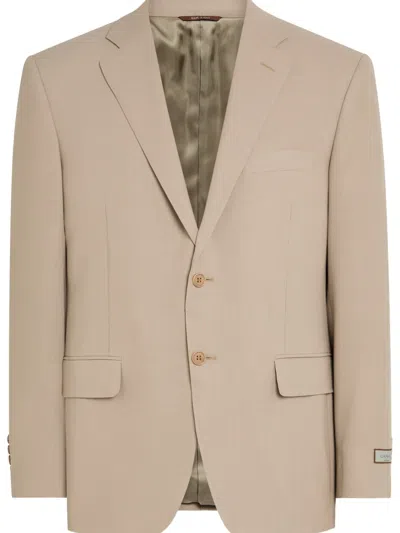 Canali Flap-pocket Wool Suit In Neutral