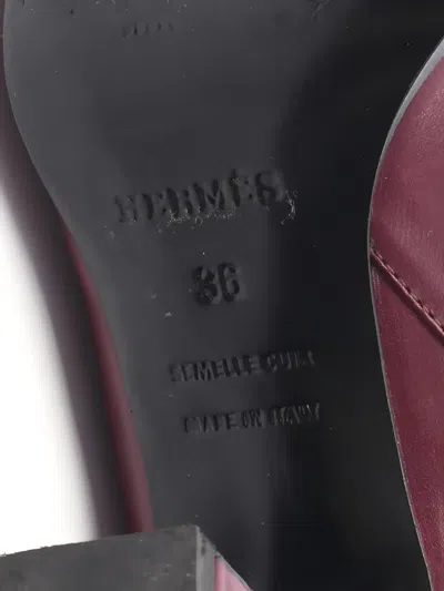 Pre-owned Hermes 2000s Embossed Leather Boots In Red