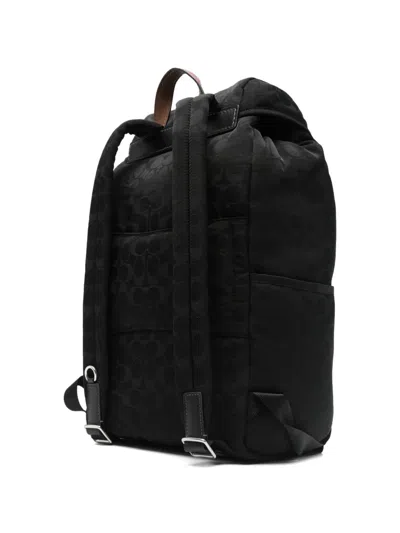 Coach Patterned Backpack In Black