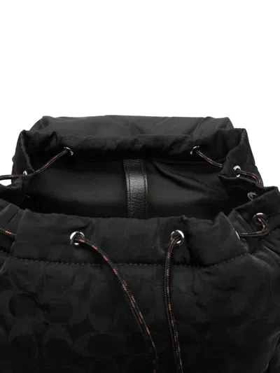 Coach Patterned Backpack In Black