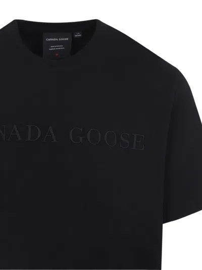 Canada Goose Big Chest Mini Embroidered T-shirt For Men In Black