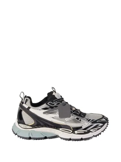 Off-white Ow Be Right Back Grey Low Top Sneakers With Zip-tie Detail In Mesh And Leather Man In White