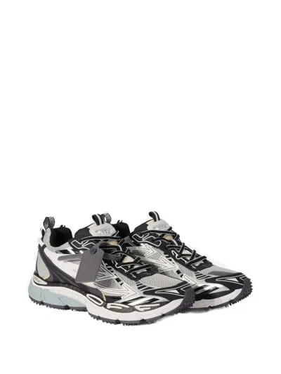 Off-white Ow Be Right Back Grey Low Top Sneakers With Zip-tie Detail In Mesh And Leather Man In White