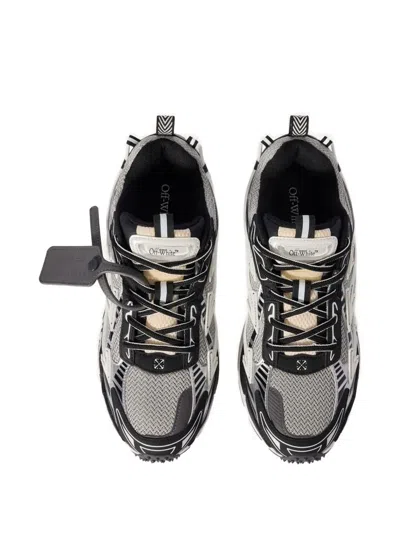 Off-white Ow Be Right Back Grey Low Top Sneakers With Zip-tie Detail In Mesh And Leather Man In White