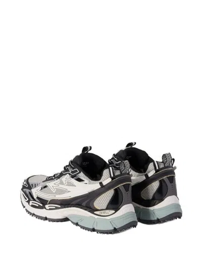 Off-white Ow Be Right Back Grey Low Top Sneakers With Zip-tie Detail In Mesh And Leather Man In White