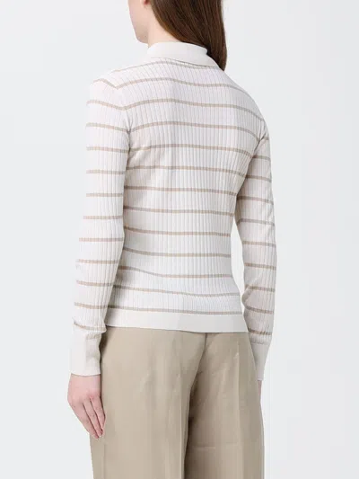Max Mara Gitano Cashmere Silk Collared Striped Sweater In Yellow